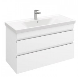 Тумба подвесная SARGAS 100 под умыв-к Cerastyle Frame 100, УЛЬТРА белый глянец, LS-WCAB-100-101