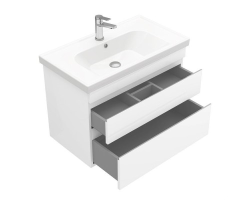 Тумба подвесная SARGAS 80 под умыв-к Cerastyle Frame 80, УЛЬТРА белый глянец, LS-WCAB-80-101