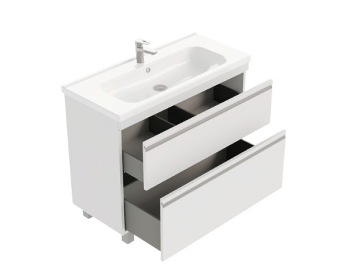 Тумба напольная VENUS 100 под умыв-к Creavit Ideal 100, белый глянец