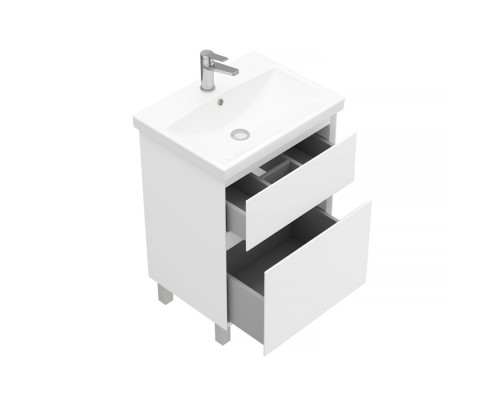 Тумба напольная OPTIMUM 60 под умыв-к Como 60, Moduo 60, белый глянец, LO-WFCAB-60-01