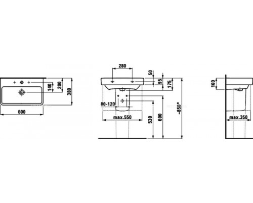 LAUFEN PRO S 1895.9.000.104.1 раковина 60х38