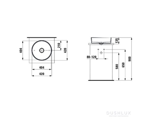 LAUFEN Living Square 8.1143.5.000.112.1 раковина 380см, SaphirKeramik