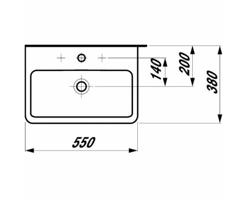 LAUFEN PRO S 8.1895.8.000.104.1 Раковина 55х38 см, с отв. для смесителя