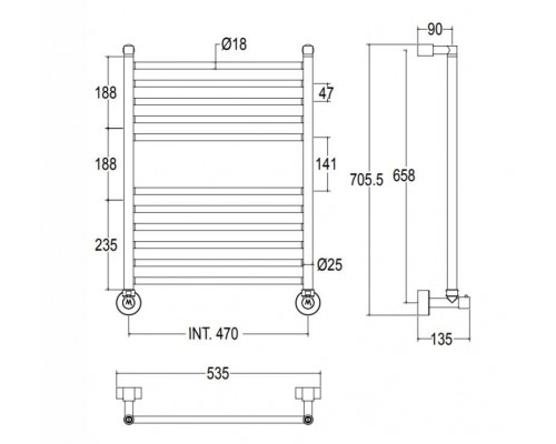 Полотенцесушитель Margaroli Mini 3-484 хром