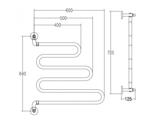 Полотенцесушитель Margaroli Vento 405GD золото глянцевое 64x60, поворотный, с вентилями