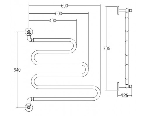 Полотенцесушитель Margaroli Vento 405BR бронза/античная латунь