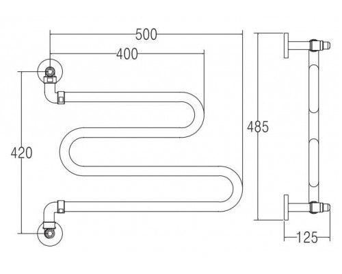 Полотенцесушитель Margaroli Vento 406BO бронза матовый