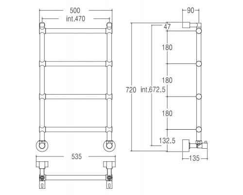 Полотенцесушитель Margaroli Sole 442/4 хром