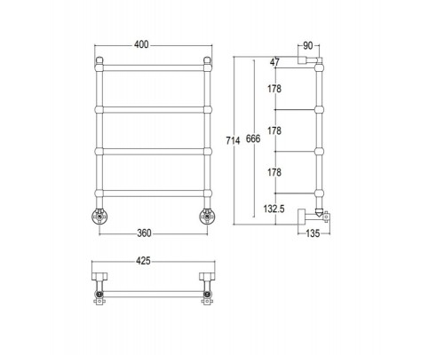 Полотенцесушитель Margaroli Sole 442/TS бронза
