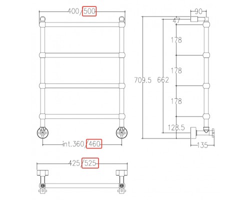 Полотенцесушитель Margaroli Sole 442/TS