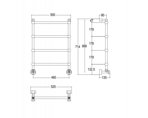 Полотенцесушитель Margaroli Sole 442/TS бронза