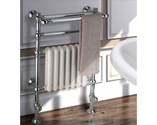 Полотенцесушитель с радиатором Margaroli Armonia 9-204 9204SNRAL, высота 97.3 см, ширина 62.5 см, сатин никель, радиатор черный