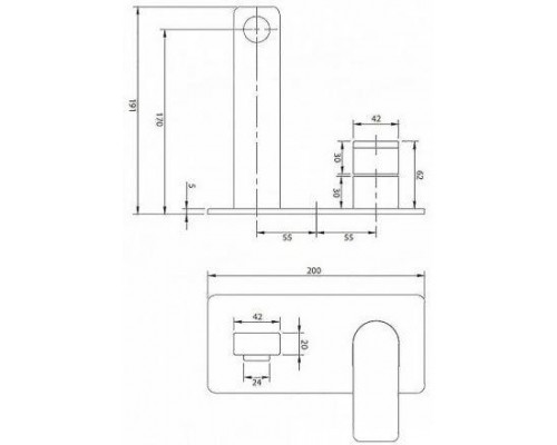 Смеситель Omnires Baretti BA7815BL для раковины, скрытого монтажа, черный