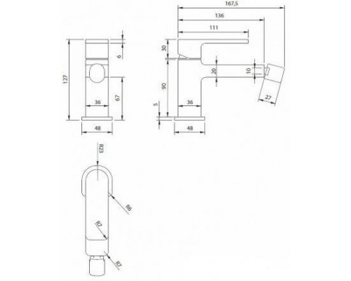 Смеситель для биде Omnires Baretti BA7820BL