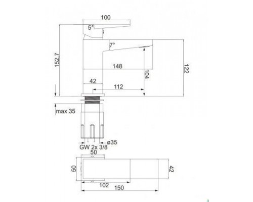 Смеситель для умывальника Omnires Fresh FR7110CR