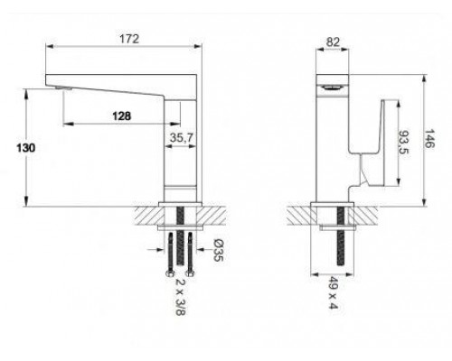 Смеситель для умывальника Omnires Fresh FR7110NCR