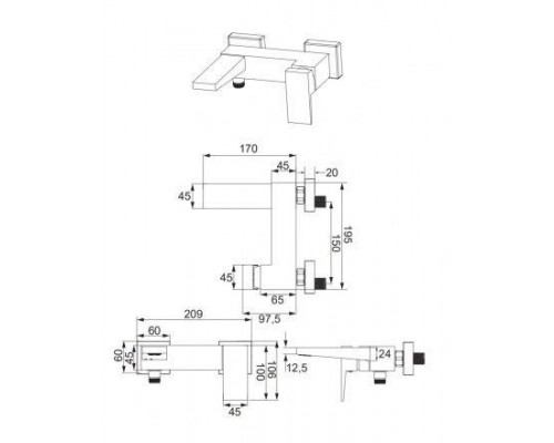 Смеситель для ванны Omnires Fresh FR7130CR