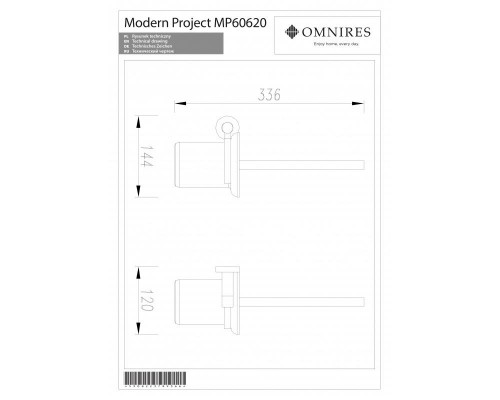 Ершик для унитаза Omnires Modern MP60620BL