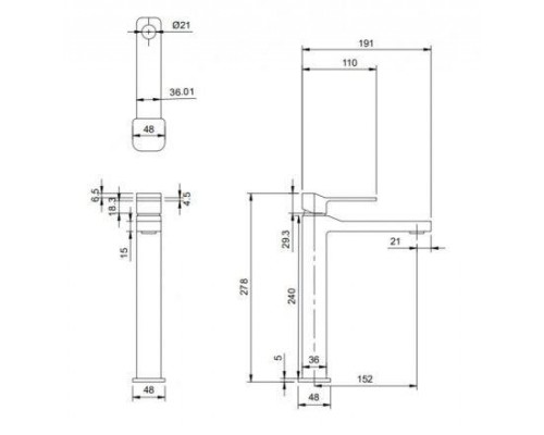 Смеситель для умывальника Omnires Slide SL7712CR