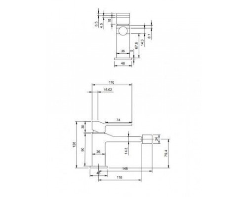Смеситель для биде Omnires Slide SL7720CR