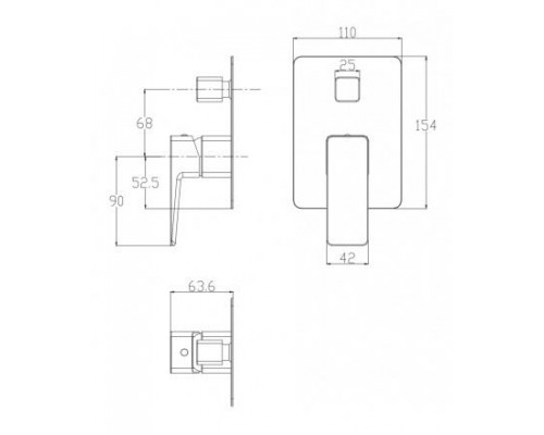 Душевая система скрытого монтажа Omnires Parma SYS PM10 BL