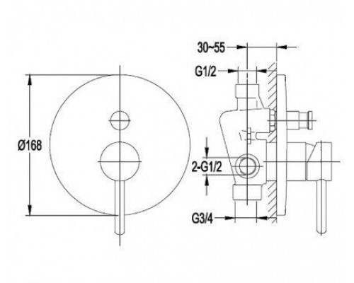 Душевая система скрытого монтажа Omnires Y SYSY17CR
