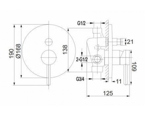 Душевая система скрытого монтажа OMNIRES SYSYW01CR хром