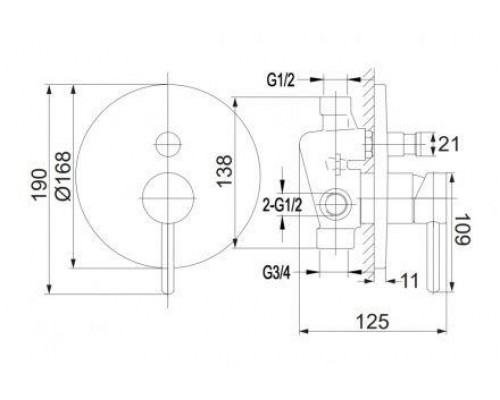 Душевая система скрытого монтажа Omnires Y SYSYW01GL