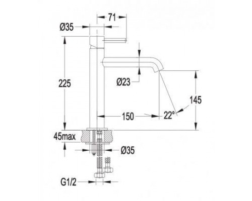 Смеситель для умывальника Omnires Y Y1212CCR