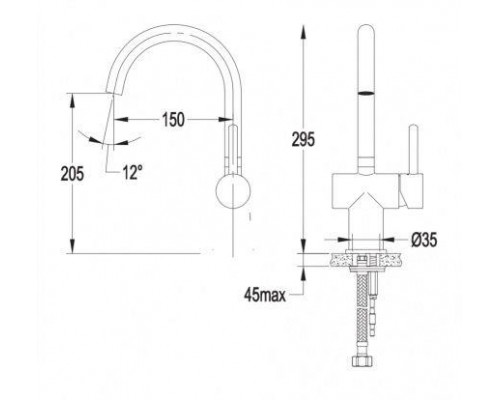 Смеситель для умывальника с выносным управлением WHITECROSS Y Y1219CR (хром)