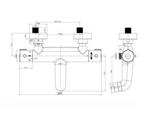 Описание: Смеситель для ванны и душа Omnires Y Y1236/N CHR термостатический, цвет - хром