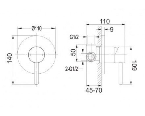 Смеситель встраиваемый Omnires Y Y1245NI (1 функция)