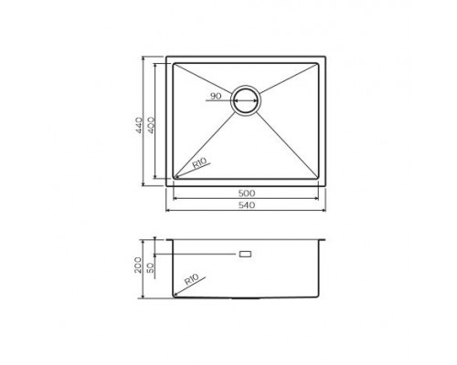 Кухонная мойка из нержавейки Omoikiri Taki 54-U/IF-IN нержавеющая сталь