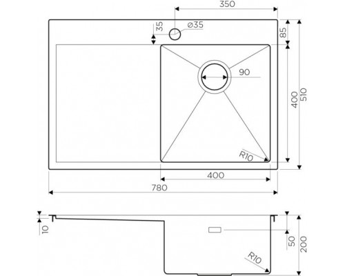 Кухонная мойка из нержавейки Omoikiri Akisame 78-LG-R светлое золото