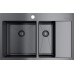 Кухонная мойка из нержавейки Omoikiri Akisame 78-2-GM-L вороненая сталь