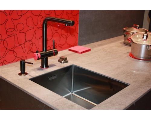 Кухонная мойка из нержавейки Omoikiri Taki 38-U/IF-GM вороненая сталь