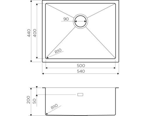 Кухонная мойка из нержавейки Omoikiri Taki 54-U/IF-GM вороненая сталь