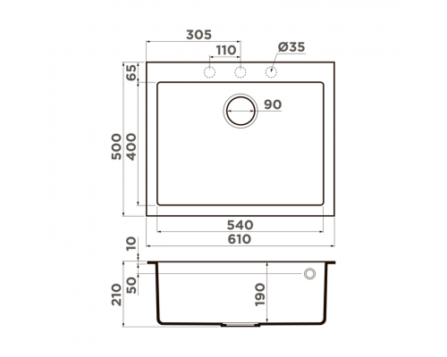 Кухонная мойка Omoikiri Bosen 61-PL Tetogranit/платина 4991216 (новая)