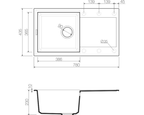 Кухонная мойка Omoikiri Sakaime 78-WH Tetogranit/белый