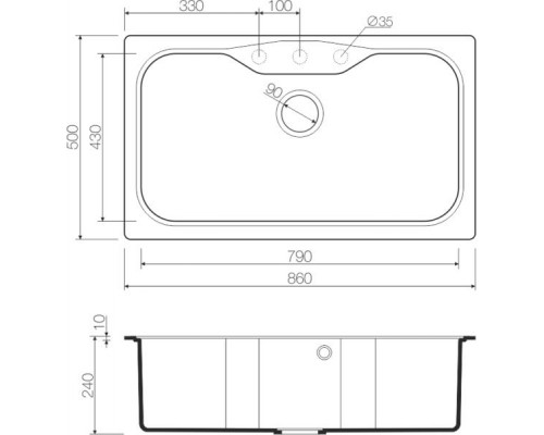 Кухонная мойка Omoikiri Maru 86-BL Tetogranit/черный