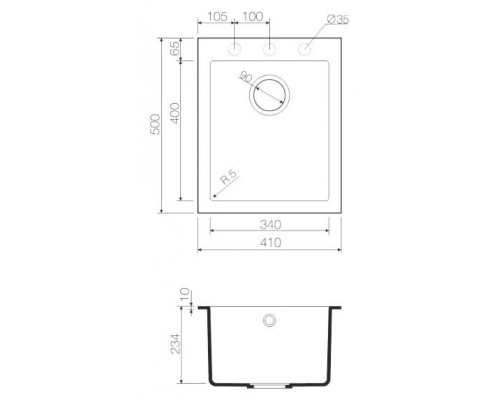 Кухонная мойка Omoikiri Bosen 41-BL Tetogranit/черный