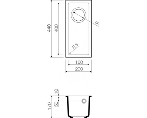 Кухонная мойка Omoikiri Bosen 20-U-BL Tetogranit/черный