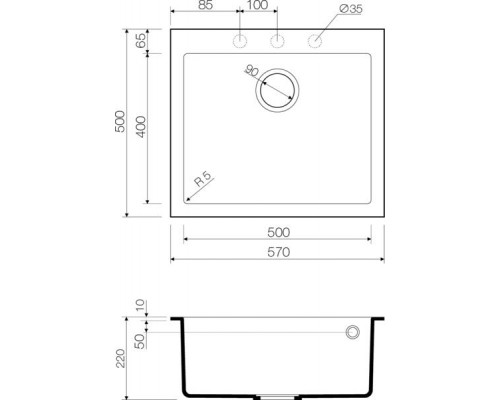 Кухонная мойка Omoikiri Bosen 57-CH Tetogranit/шампань
