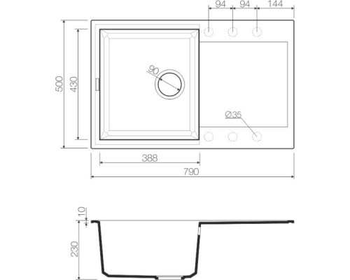 Кухонная мойка Omoikiri Sakaime 79-WH Tetogranit/белый