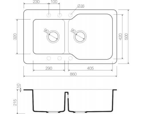 Кухонная мойка Omoikiri Maru 86-2-SA Tetogranit/бежевый