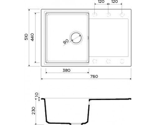 Кухонная мойка Omoikiri Daisen 78-BL Artgranit/черный