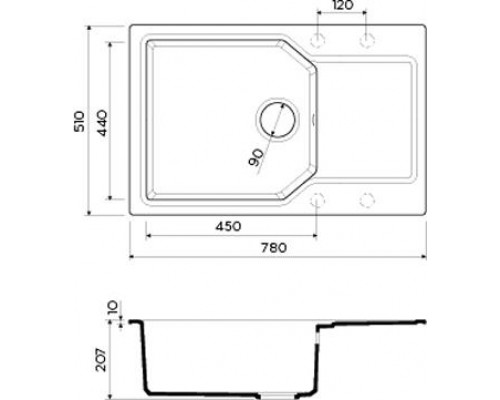 Кухонная мойка Omoikiri Yonaka 78-LB-GR Artgranit/leningrad grey