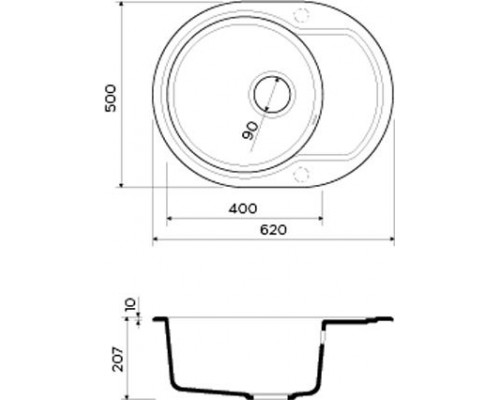 Кухонная мойка Omoikiri Manmaru 62-BL Artgranit/черный