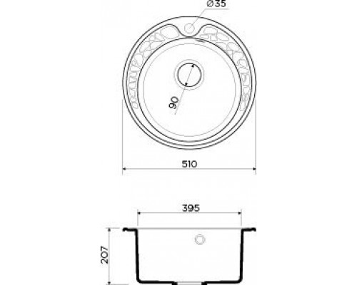 Кухонная мойка Omoikiri Tovada 51-BL Artgranit/черный