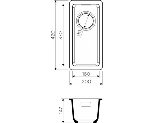 Кухонная мойка Omoikiri Kata 20-U-BL Artgranit/черный